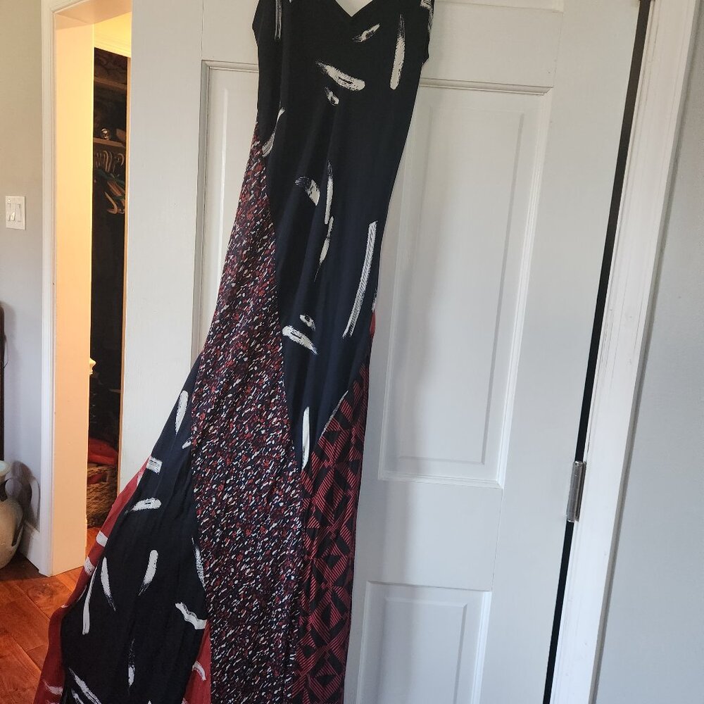 Joie silk slip maxi, patchwork design, size 6.